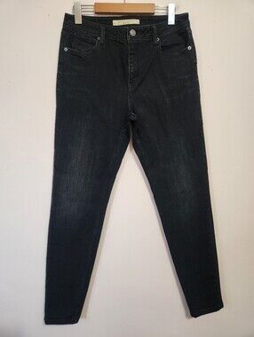 Burberry Brit Black Faded Skinny High Rise Stretch Denim Jeans Luxury Designer